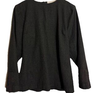 Stella McCartney Women’s Wool Flannel Gray Pullover Shirt Size 42 Zip Back